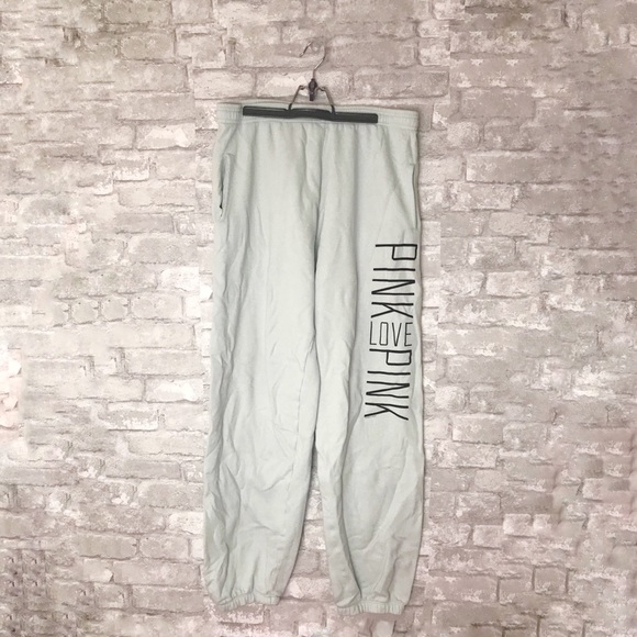 PINK Victoria's Secret Pants - VS Pink Campus Sweatpants light green blue small